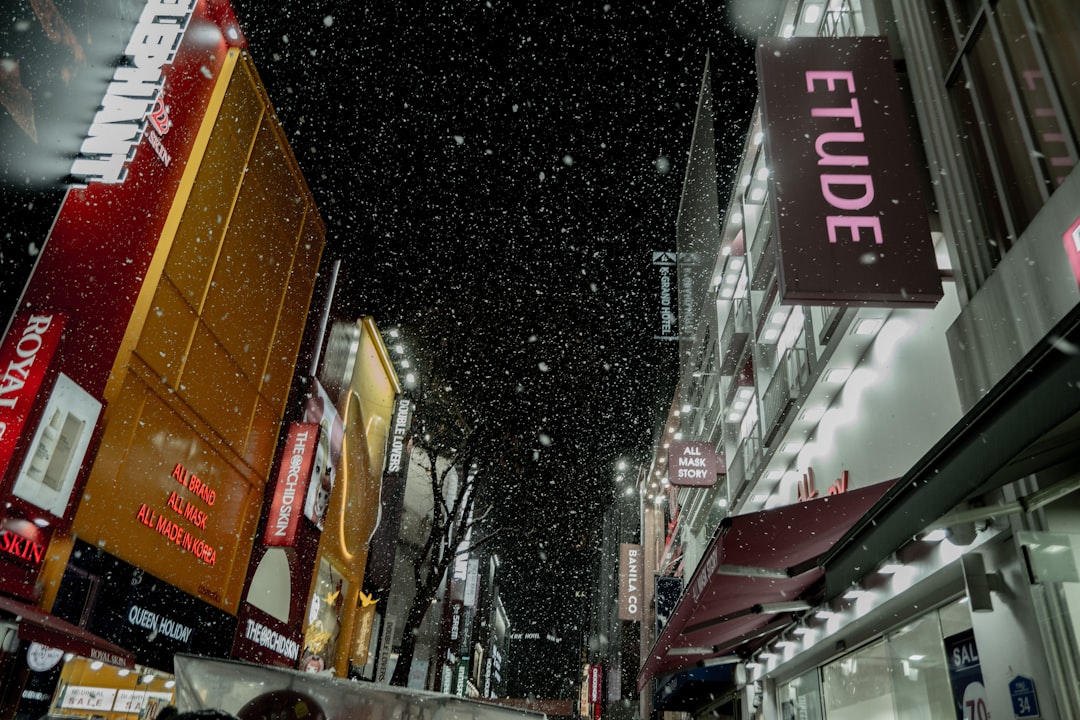 Seoul winter shopping street