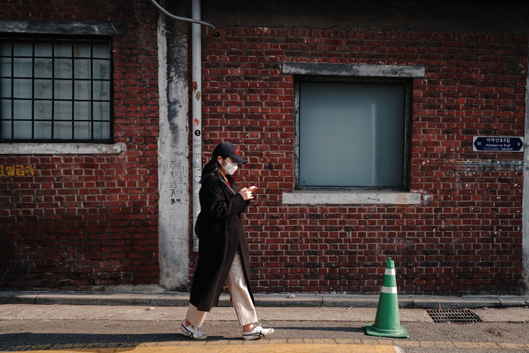 Woman exploring Seoul alone